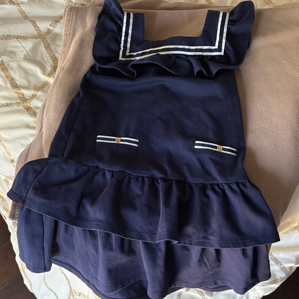 Janie and Jack Navy Blue Ruffle Dress